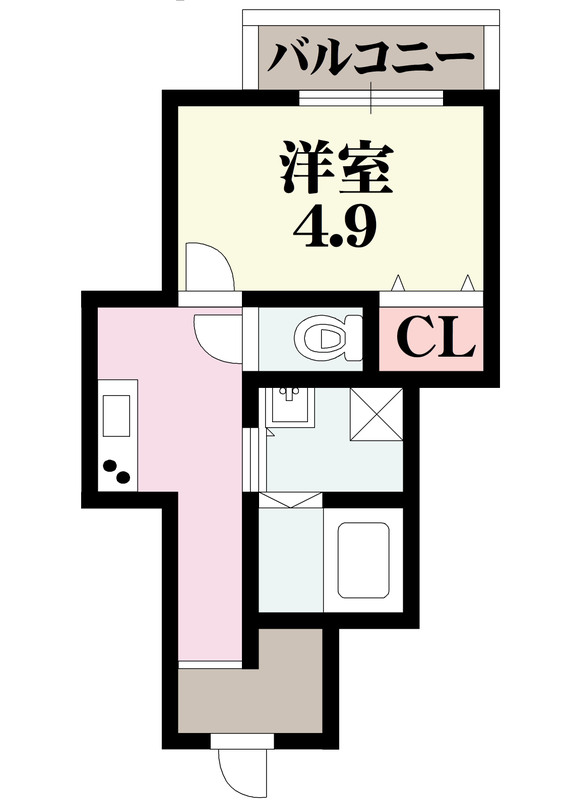 ソエル海塚1階1K 間取の画像