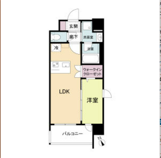 1LDKの間取り画像