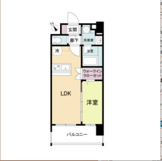 1LDKの間取り画像