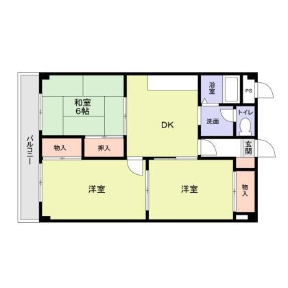 エステートピア吉田　1階3DK 間取の画像