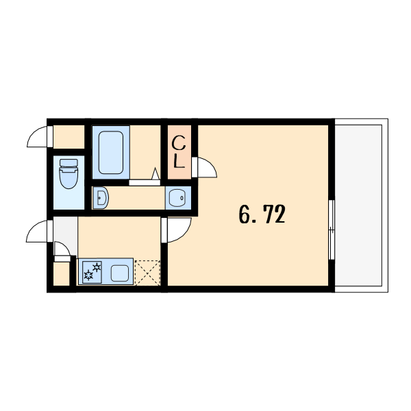 1Kの間取り画像