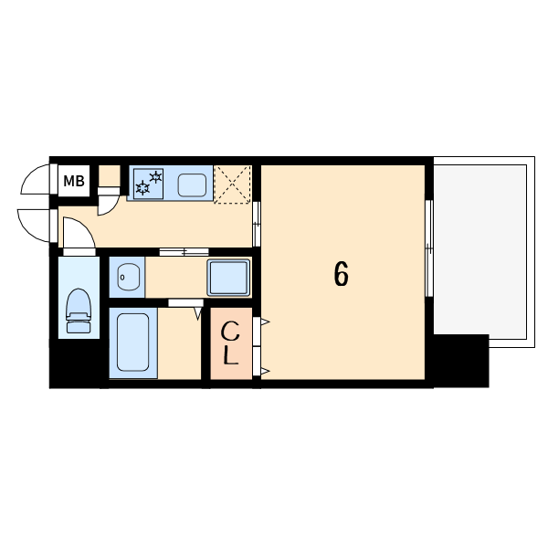 1Kの間取り画像