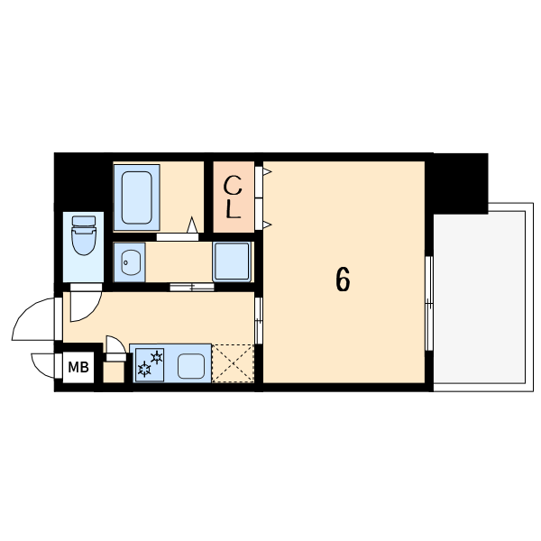 1Kの間取り画像