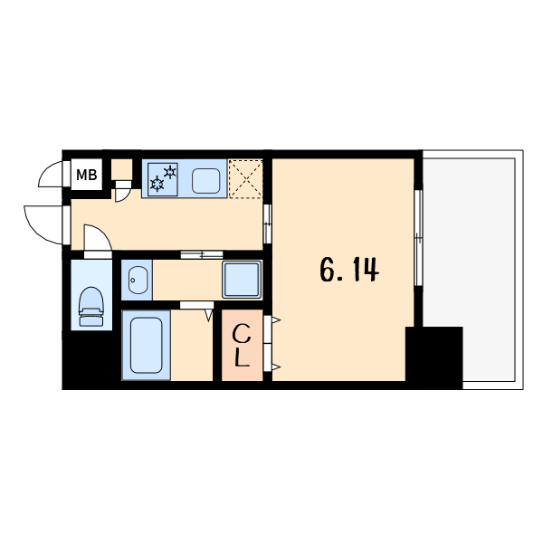 1Kの間取り画像
