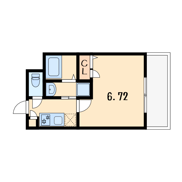 1Kの間取り画像