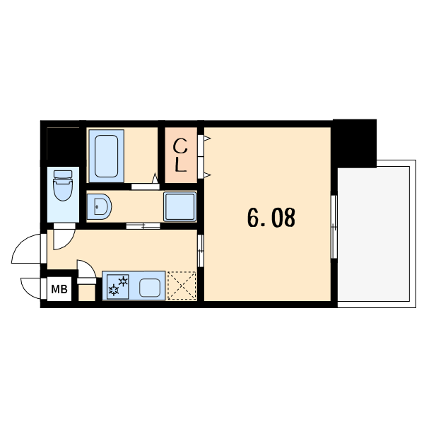 1Kの間取り画像