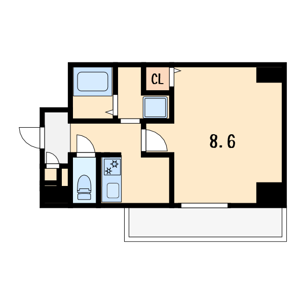 1Rの間取り画像