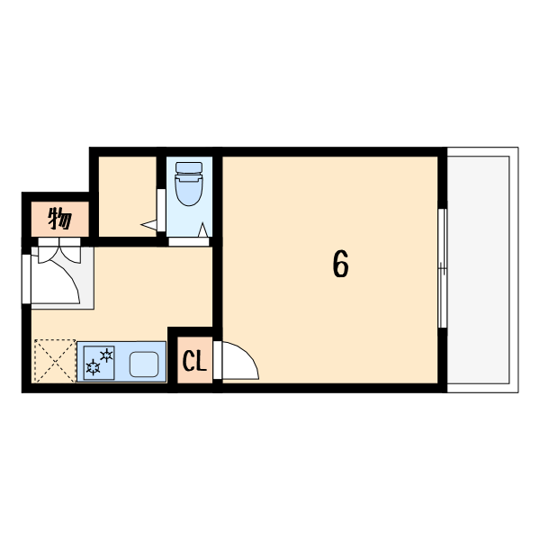 エルベコート泉大津04階1R 間取の画像