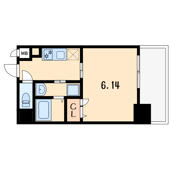 1Kの間取り画像