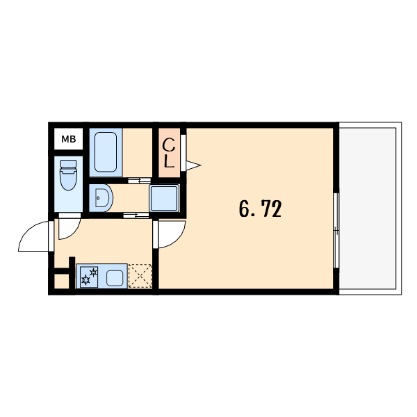 1Kの間取り画像