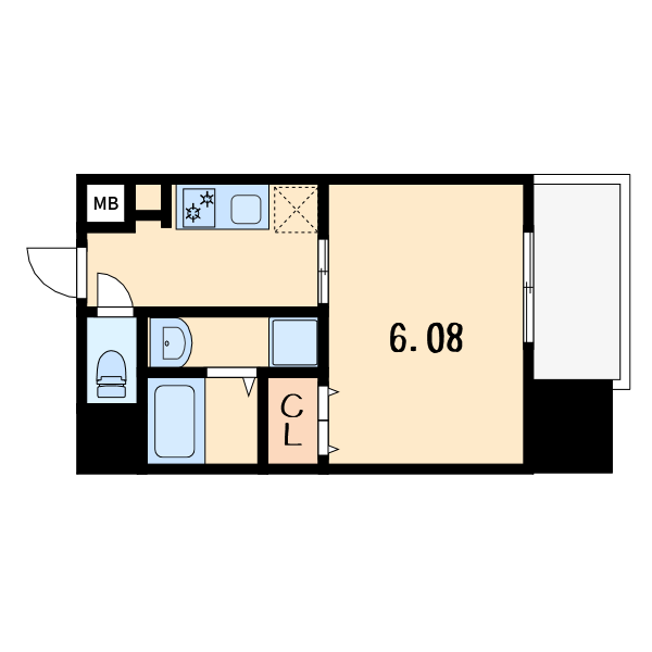 1Kの間取り画像