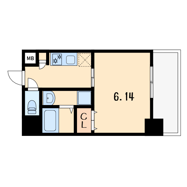 1Kの間取り画像