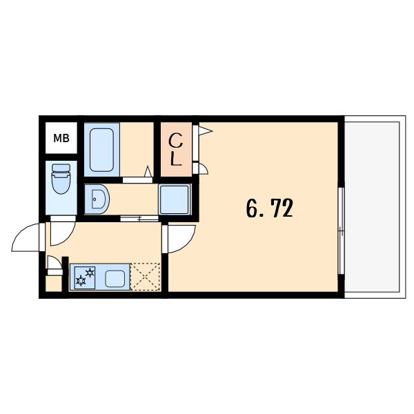 1Kの間取り画像