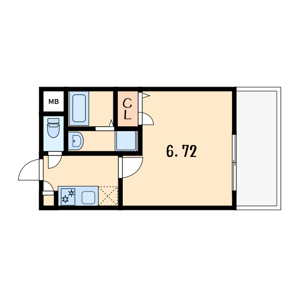 1Kの間取り画像