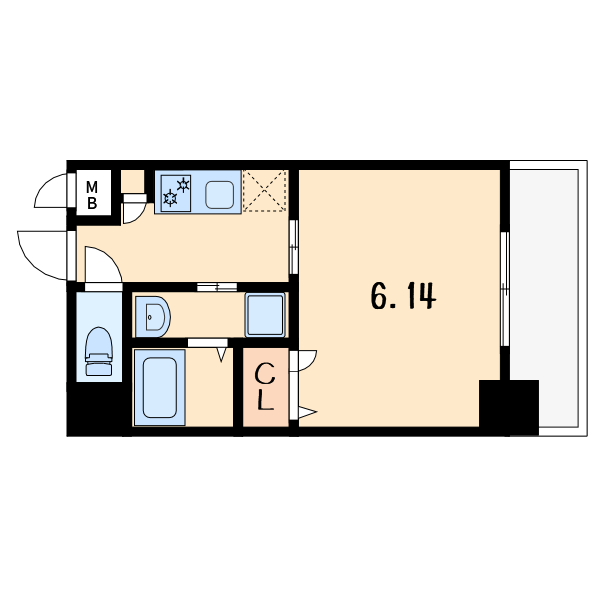 1Kの間取り画像
