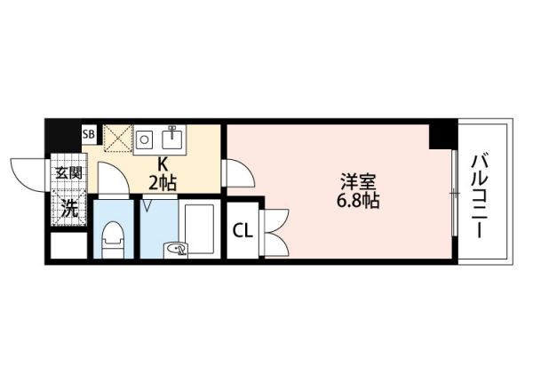 ラフォーレ竹山3階1K 間取の画像