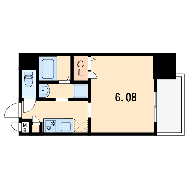 1Kの間取り画像