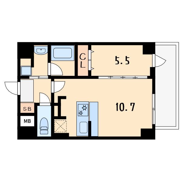 1Kの間取り画像