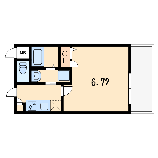 1Kの間取り画像