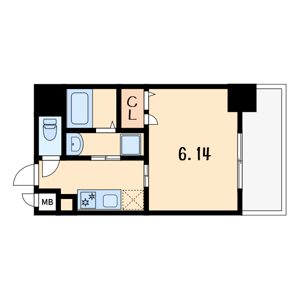 1Kの間取り画像