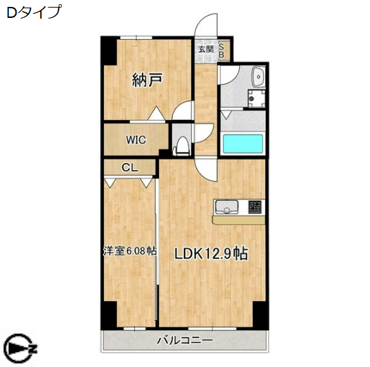 2LDKの間取り画像