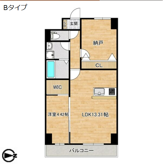 2LDKの間取り画像