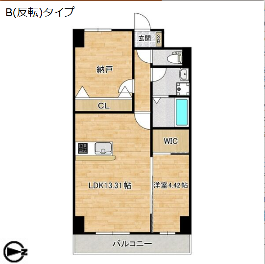 2LDKの間取り画像