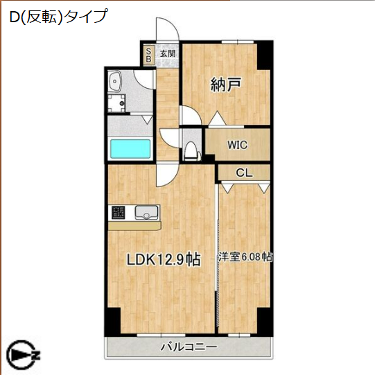 2LDKの間取り画像