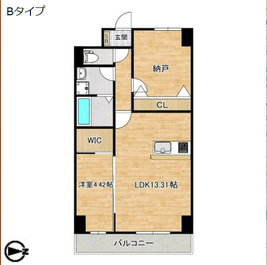 2LDKの間取り画像