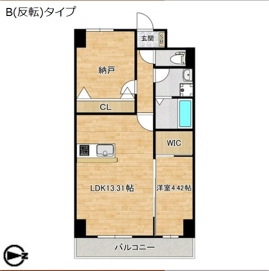 2LDKの間取り画像