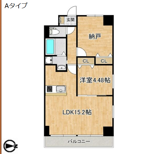 2LDKの間取り画像