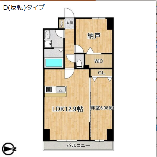 2LDKの間取り画像