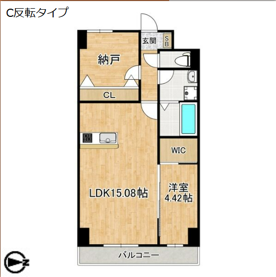 2LDKの間取り画像