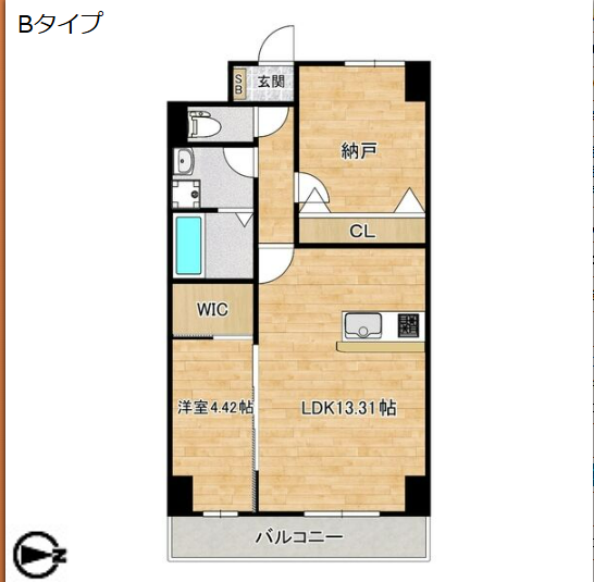 2LDKの間取り画像