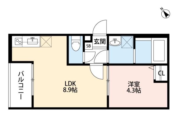 アークティカ小路ン2階1LDK 間取の画像