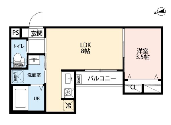 1LDKの間取り画像