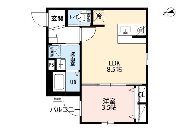 1LDKの間取り画像