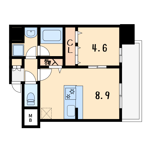 1LDKの間取り画像