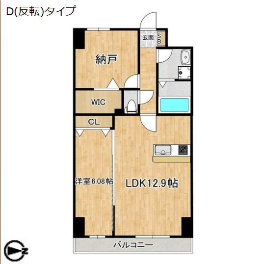 2LDKの間取り画像