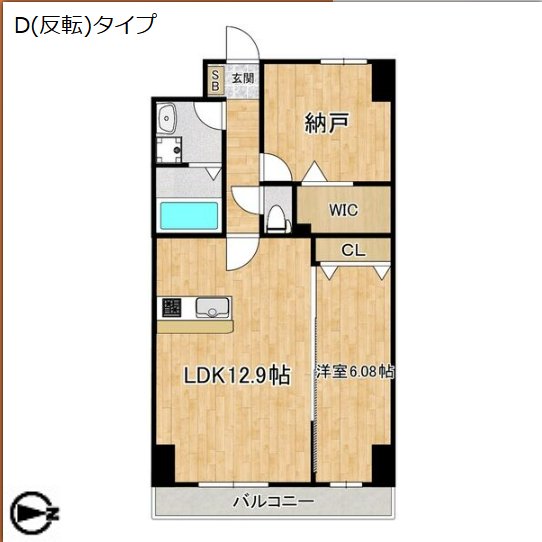 2LDKの間取り画像