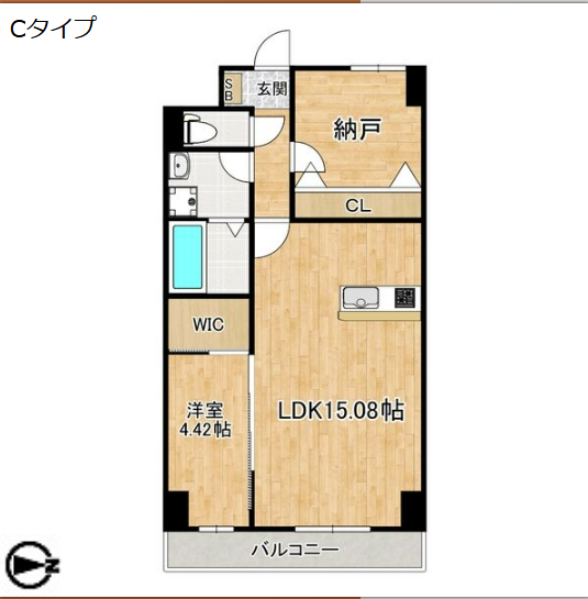 2LDKの間取り画像