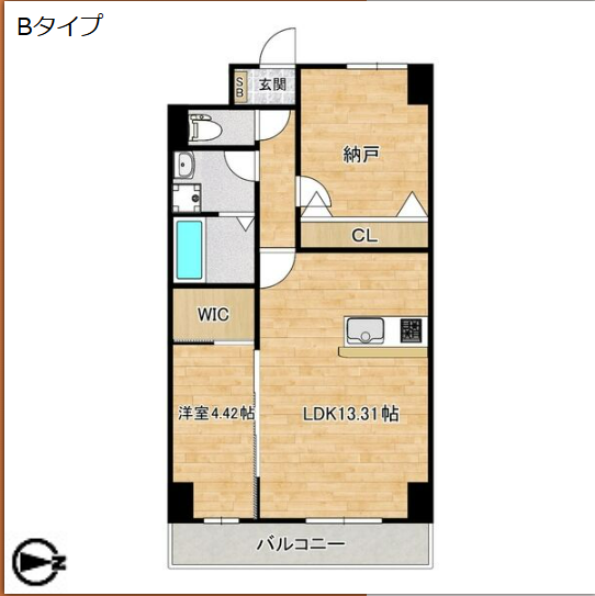 2LDKの間取り画像