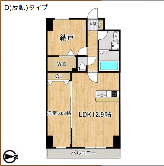 2LDKの間取り画像