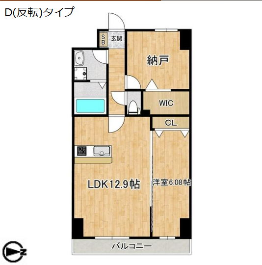 2LDKの間取り画像