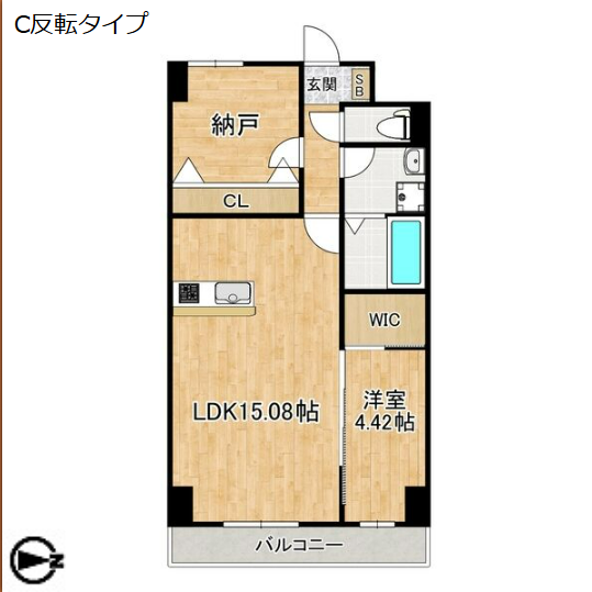 2LDKの間取り画像