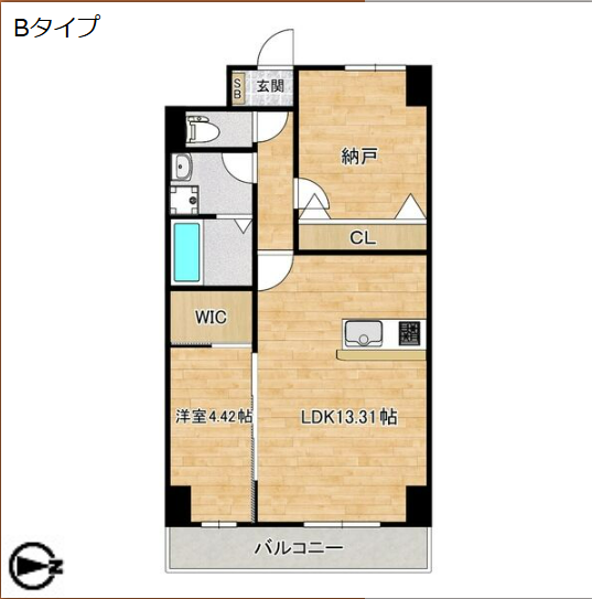 2LDKの間取り画像