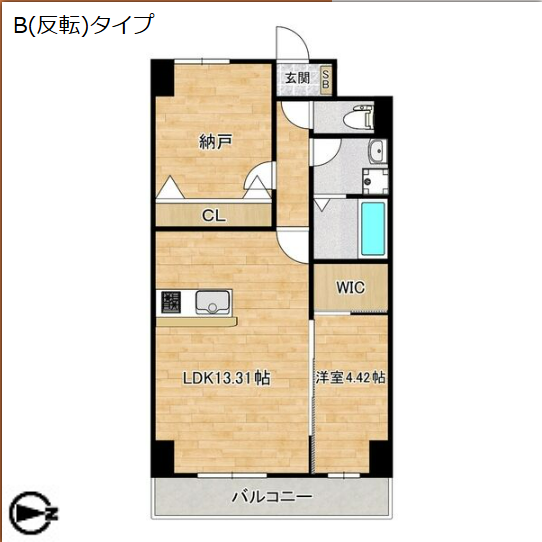 2LDKの間取り画像