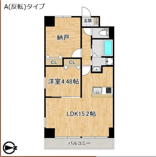 2LDKの間取り画像