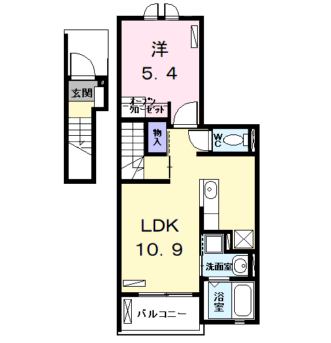 1LDKの間取り画像