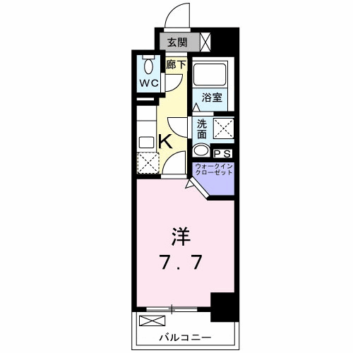 セイント野並4階1K 間取の画像